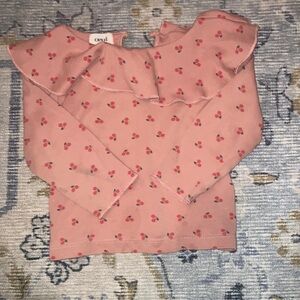 Oeuf 18M Baby Pink Cherry Print Tee